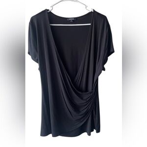 Premise Elegant Black Drape Top